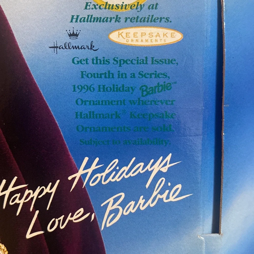 Matte 1996 Happy Holidays Special Edition Beautiful Barbie NEW Still In Box EUC